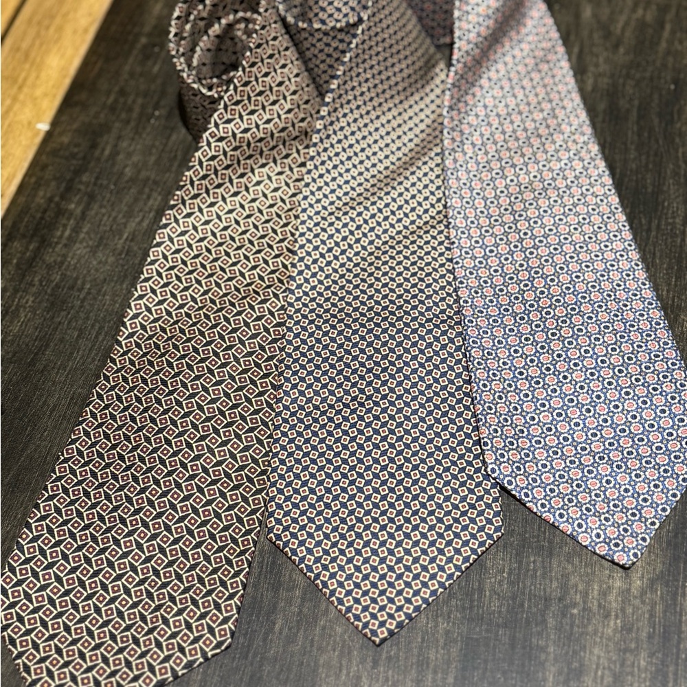 Polo by Ralph Lauren Geometric Silk Ties - Brown, Blue, Gray